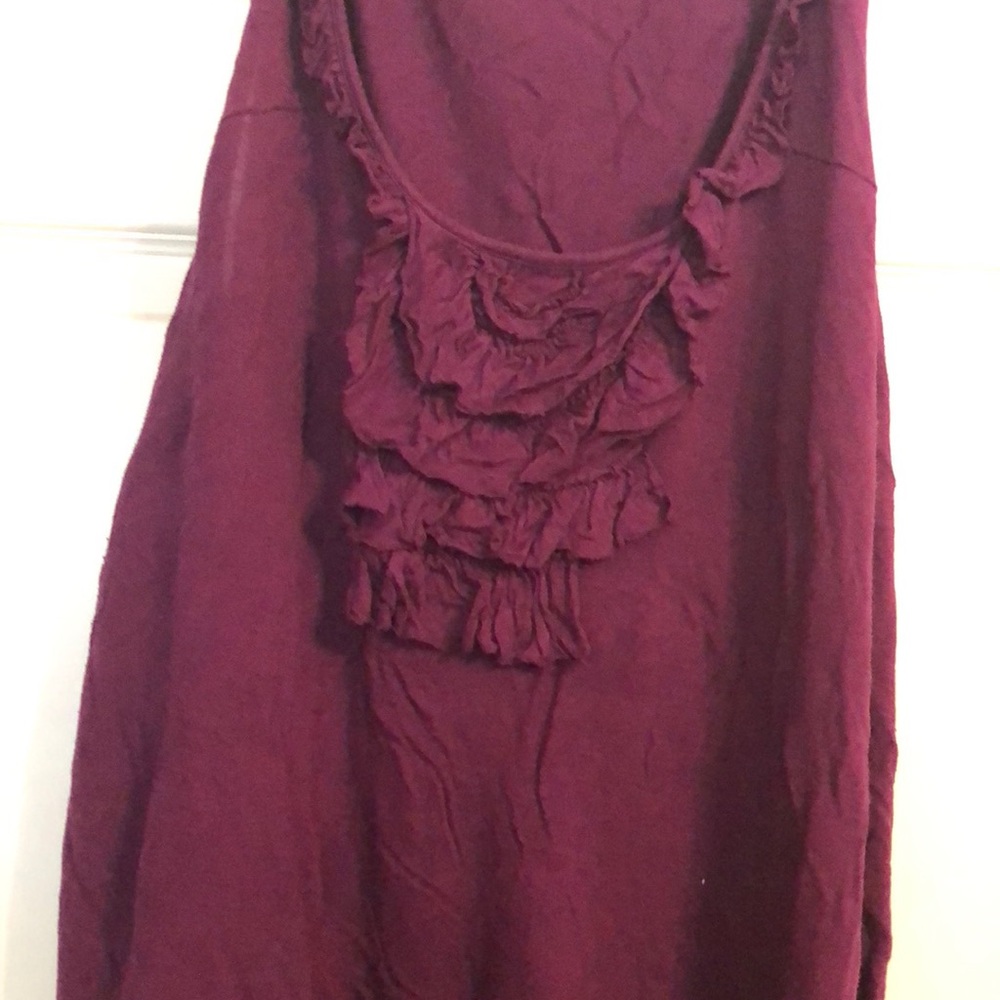 Dark purple ruffle tank top